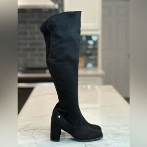 Christmas Party Liz Claiborne Black Over the Knee Boots Same Day Shipping
